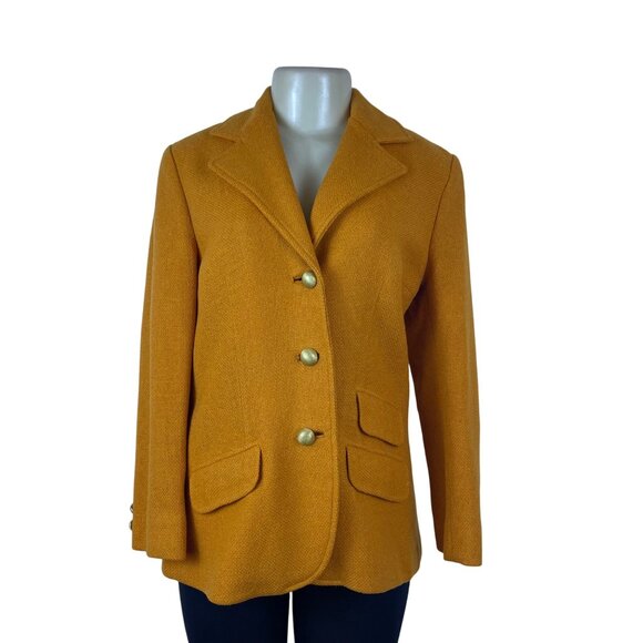 Bernhard Altmann Women’s Mustard Wool Vintage Blazer Button Closure Pockets - Picture 1 of 9